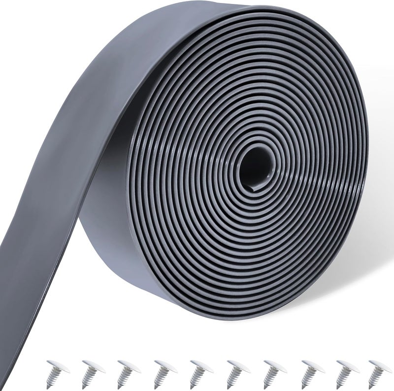 Lumpro Vinyl Straps for Patio Chair Repair Kit 2'' Wide 10 Ft Long Replacement Straps + 10 Free Rivets for Outdoor Lawn Furniture Chaise Lounge Repair (Grey) - Image 1